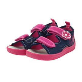 American Club American sandałki buty dziecięce wkładka skórzana różowe granatowe 3