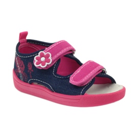 American Club American sandałki buty dziecięce wkładka skórzana różowe granatowe 1
