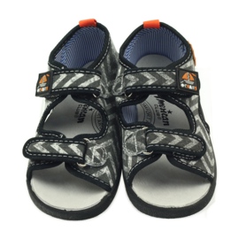 American Club American sandałki buty dziecięce wkładka skórzana czarne pomarańczowe szare 4