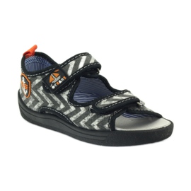 American Club American sandałki buty dziecięce wkładka skórzana czarne pomarańczowe szare 1