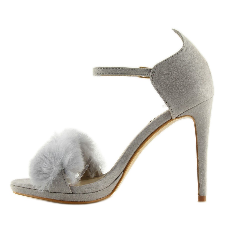 Sandałki na szpilce szare L6120 Grey 2