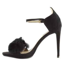 Sandałki na szpilce czarne L6120 Black 2