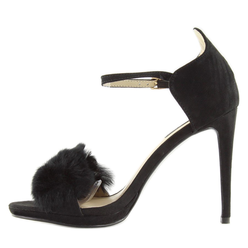 Sandałki na szpilce czarne L6120 Black 2