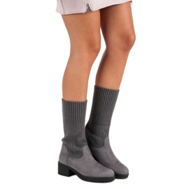 Seastar Wsuwane wysokie botki szare 2