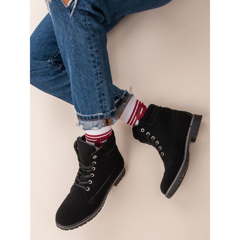 Klasyczne Traperki Damskie czarne 1