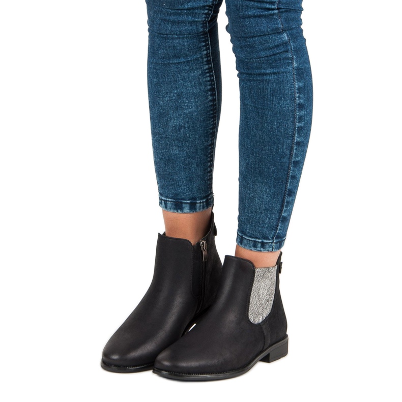 Vinceza Eleganckie botki sztyblety czarne 1