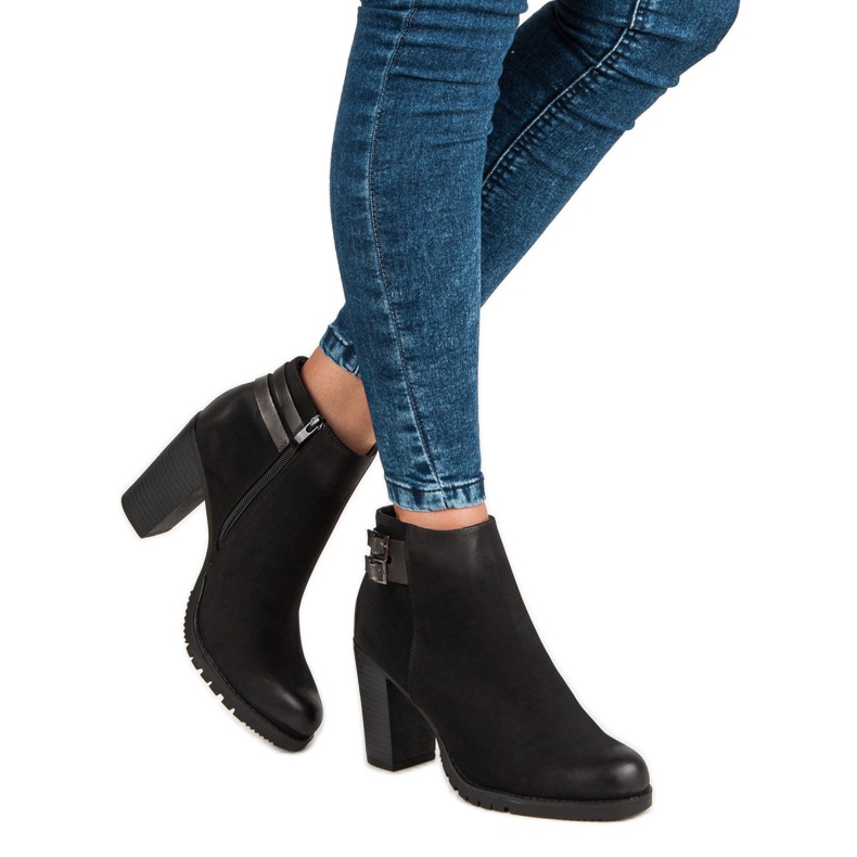 Show It Klasyczne botki na słupku czarne 2