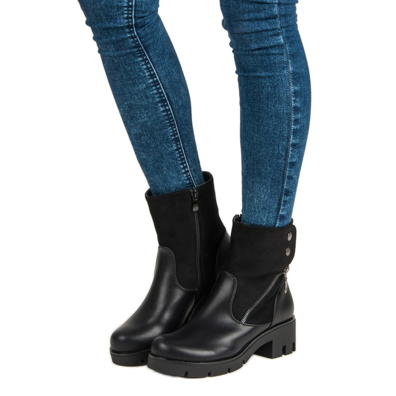 Filippo Wygodne botki z protektorem czarne 1