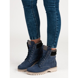 Vinceza Granatowe traperki niebieskie 1