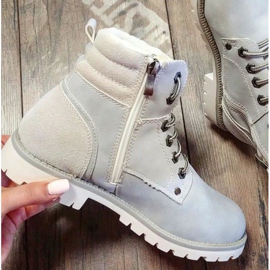 Filippo Stylowe traperki z kożuszkiem szare 1