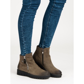 Niskie Botki Na Suwak VINCEZA zielone 1