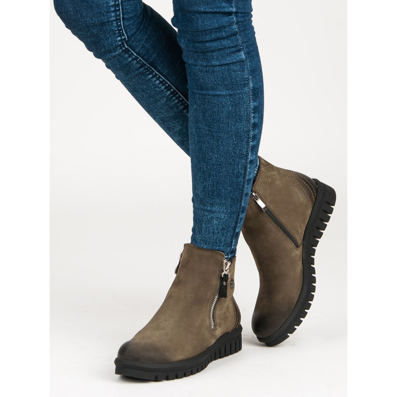 Niskie Botki Na Suwak VINCEZA zielone 2