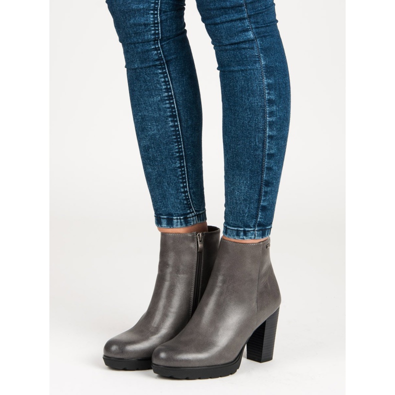 Filippo Grafitowe botki na słupku szare 1