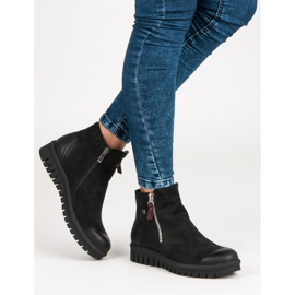 Niskie Botki Na Suwak VINCEZA czarne 2