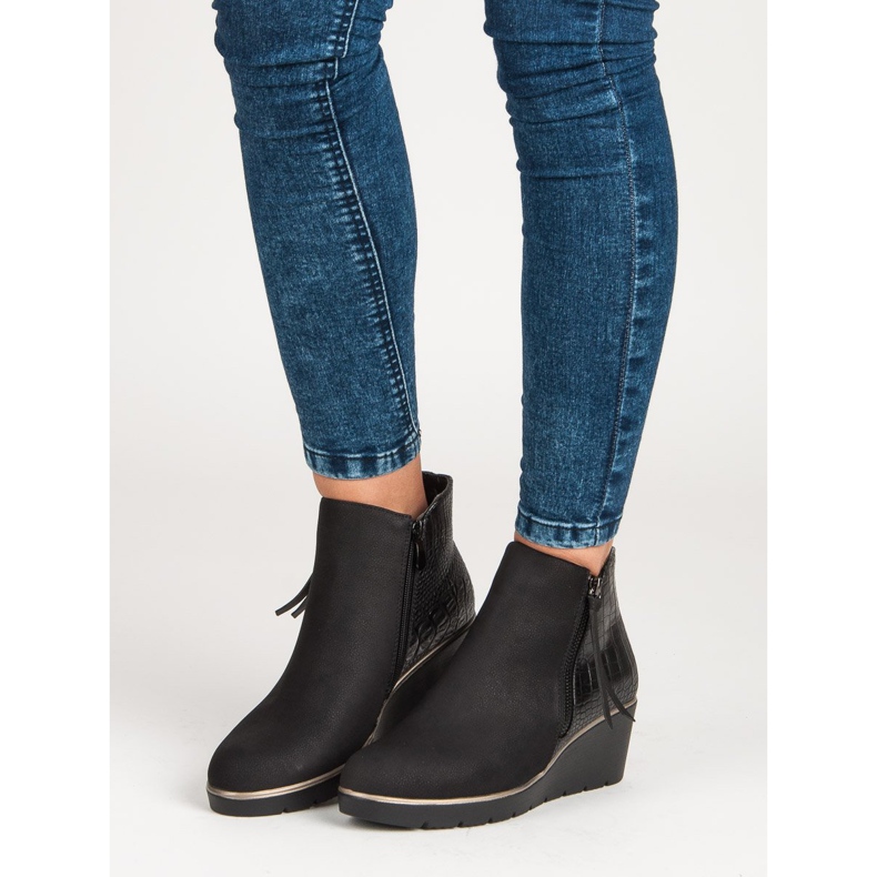 Filippo Czarne botki na koturnie 1