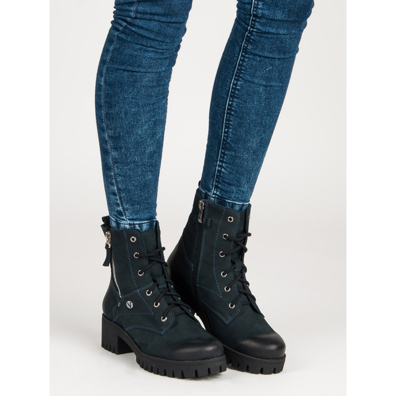 Granatowe Workery VINCEZA niebieskie 1