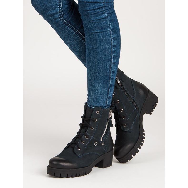 Granatowe Workery VINCEZA niebieskie 2