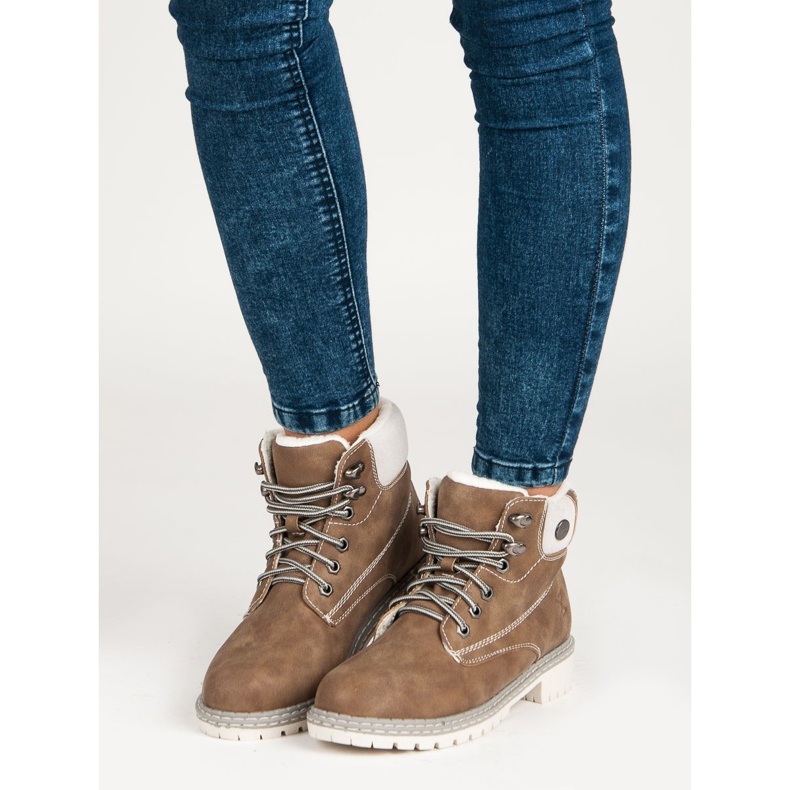 Filippo Brązowe traperki z kożuszkiem 1