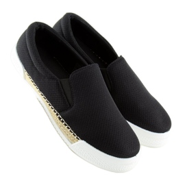 Trampki slip-on czarne 15691A Black 1