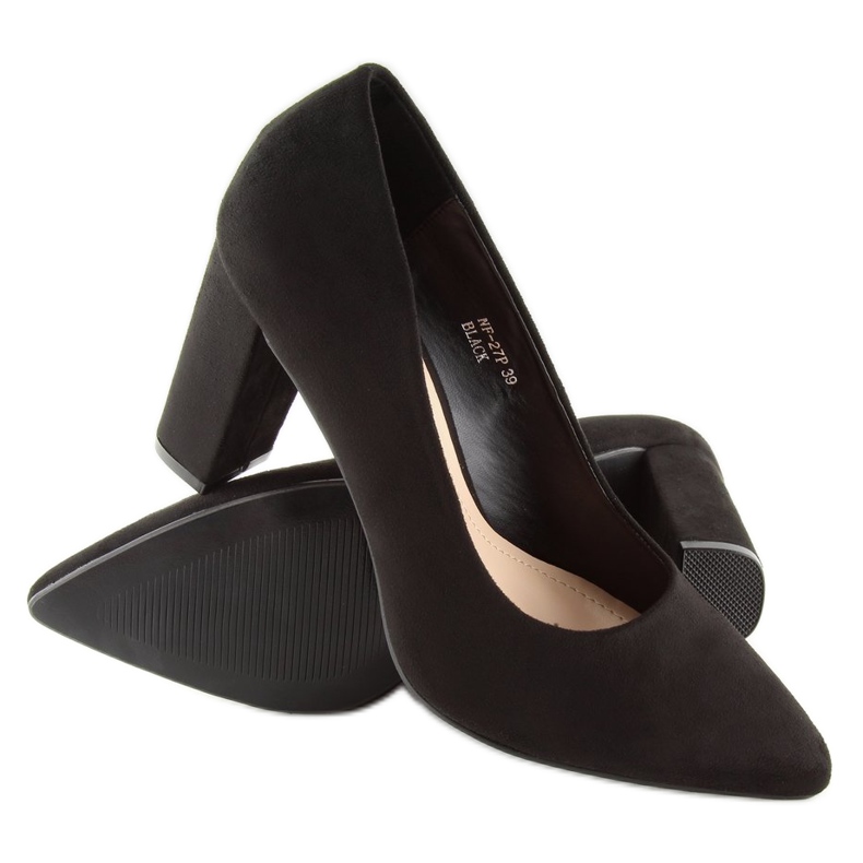 Czółenka na słupku czarne NF-27 Black 1