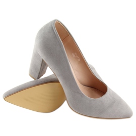 Czółenka na słupku szare NF-27 Grey 1