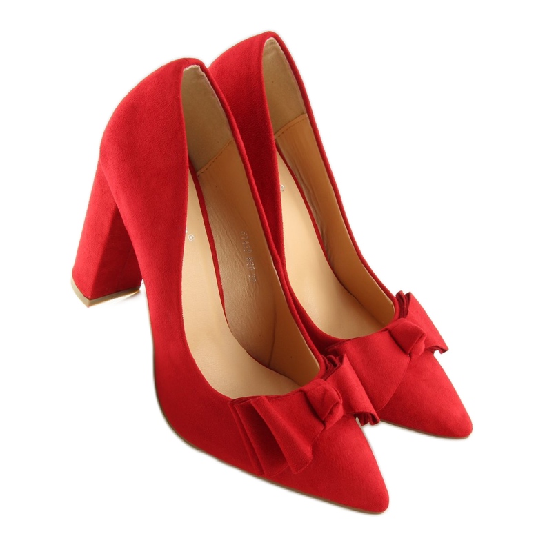 Czółenka na słupku czerwone SY42 Red 1