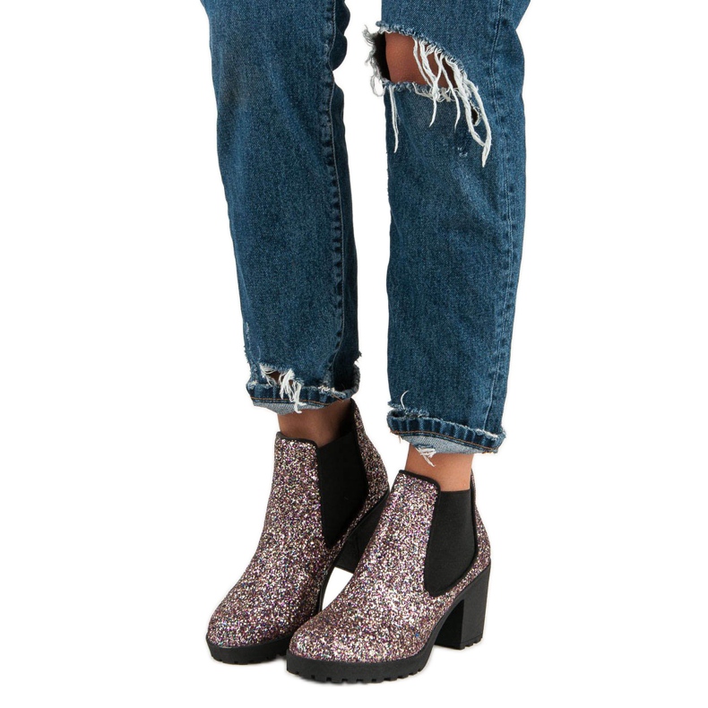 Corina Modne botki sztyblety fioletowe 2