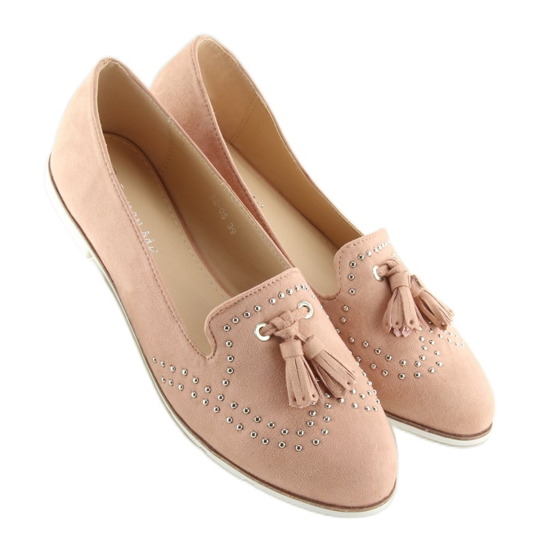 Mokasyny damskie różowe 22-05 Pink 1