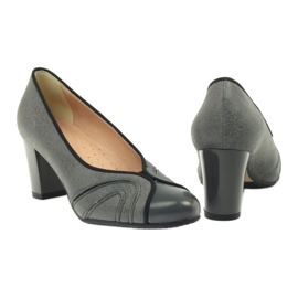 Czółenka na słupku szare Espinto 3