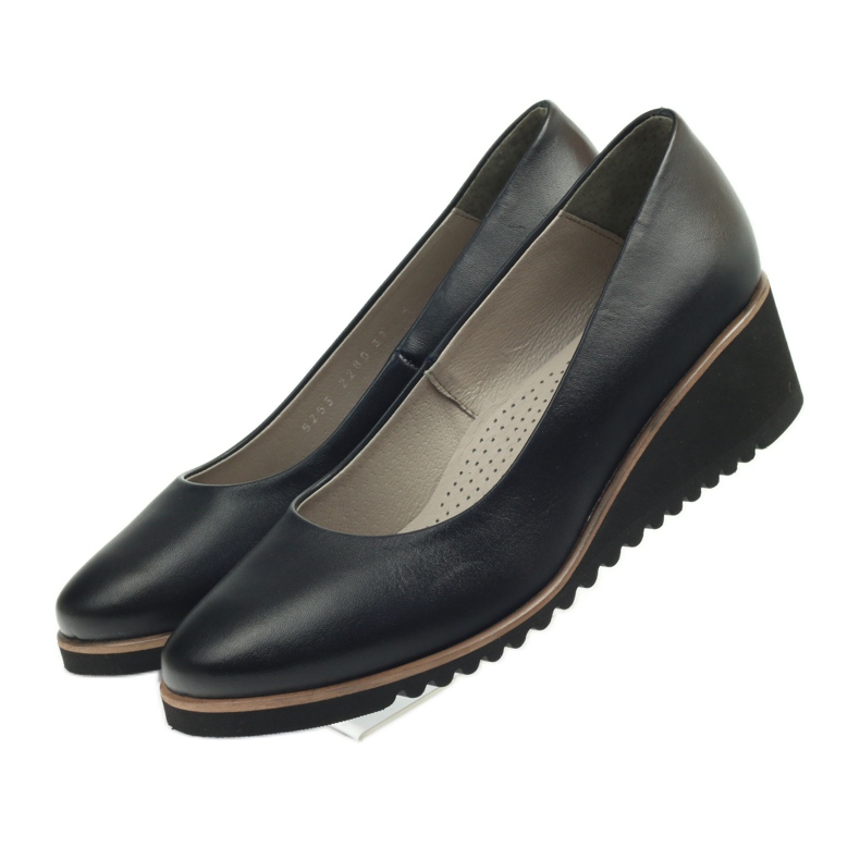 Czółenka na koturnie Edeo 2280A czarne 4