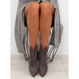 Botki na szpilce wciągane szare F183 Grey 1
