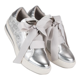 Filippo Srebrne Wiązane Półbuty szare 1