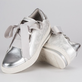 Filippo Srebrne Wiązane Półbuty szare 2