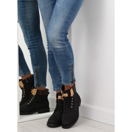 Timberki damskie czarne ZH788 Black brązowe 2