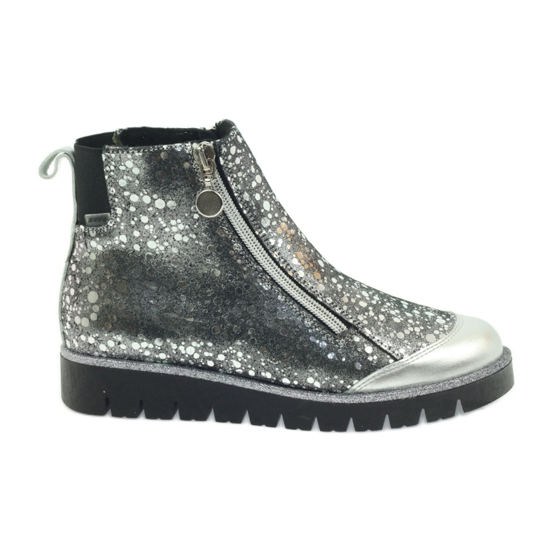 Kozaki botki ocieplane Bartek czarno-srebrn czarne szare 1