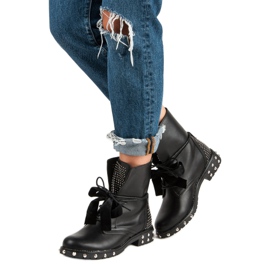 Lucky Shoes Rockowe botki workery czarne 2