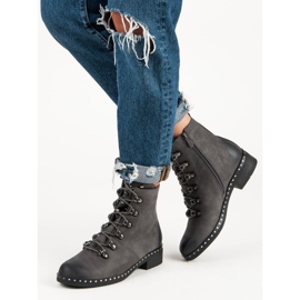 Wiązane Workery VINCEZA szare 2