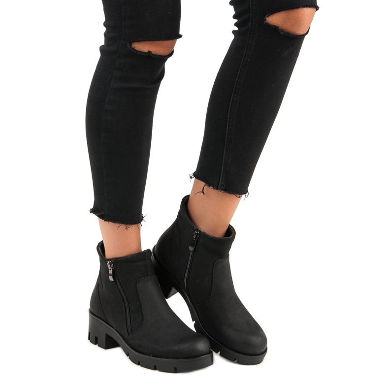 Czarne Botki VINCEZA 1