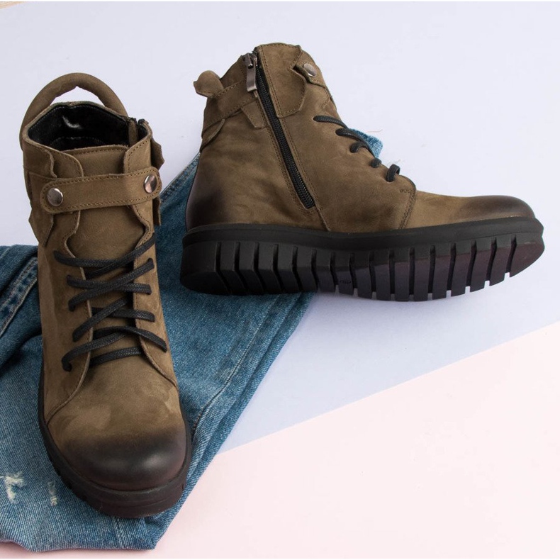 Botki Workery Khaki VINCEZA zielone 1