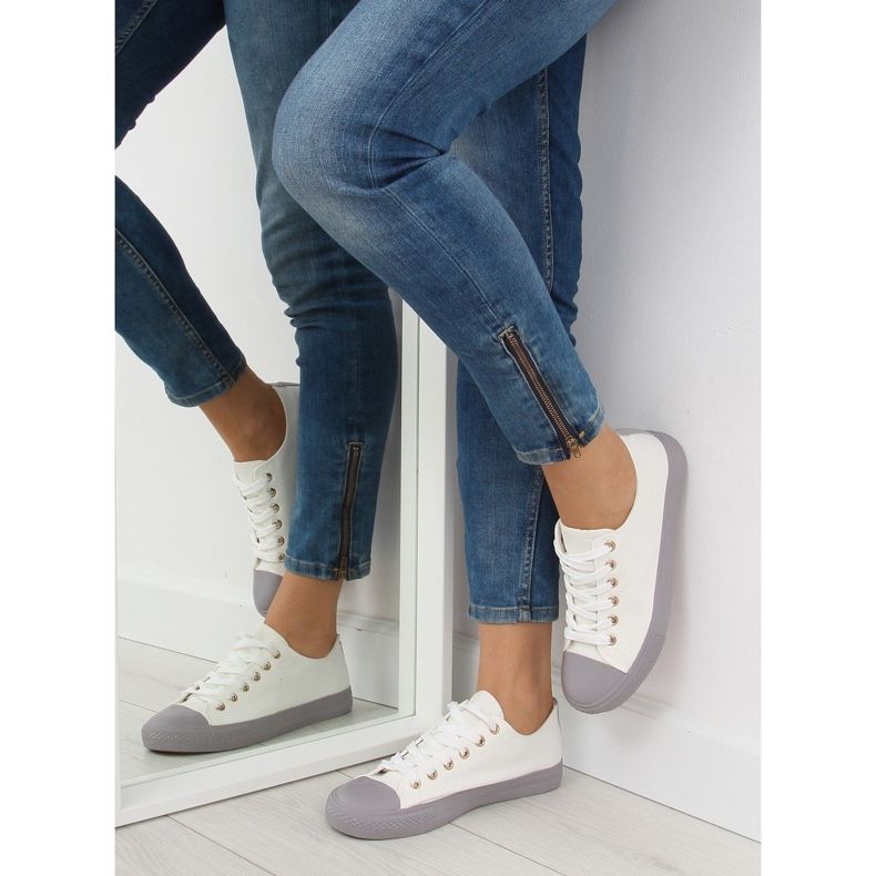 Trampki damskie biało-szare BL97P WHITE/GREY białe 2