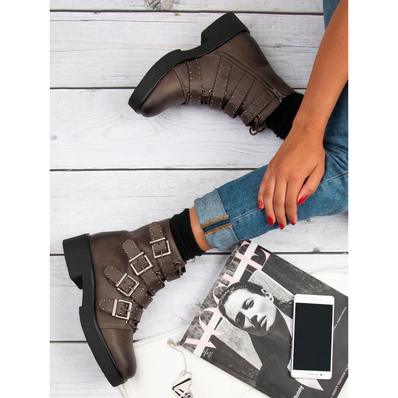 Corina Brązowe Botki Workery 1