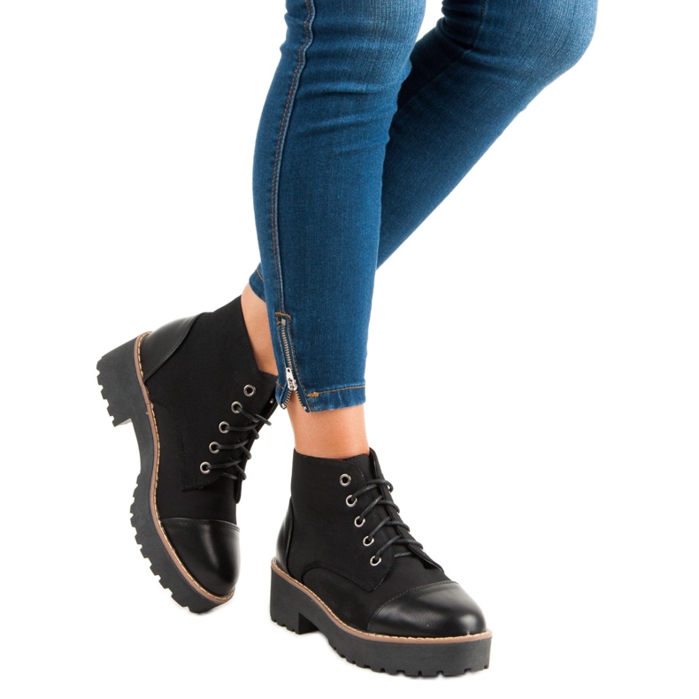 Rockowe botki workery czarne 2