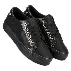 Sweet Shoes Modne Buty Sportowe czarne 3