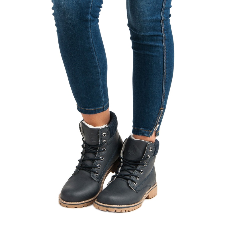 Granatowe Traperki Z Kożuszkiem MCKEYLOR niebieskie 2