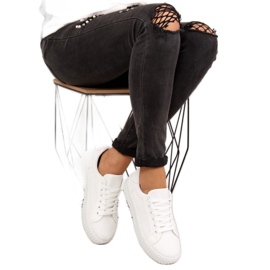 Trampki na wysokiej podeszwie białe AX03 White 2