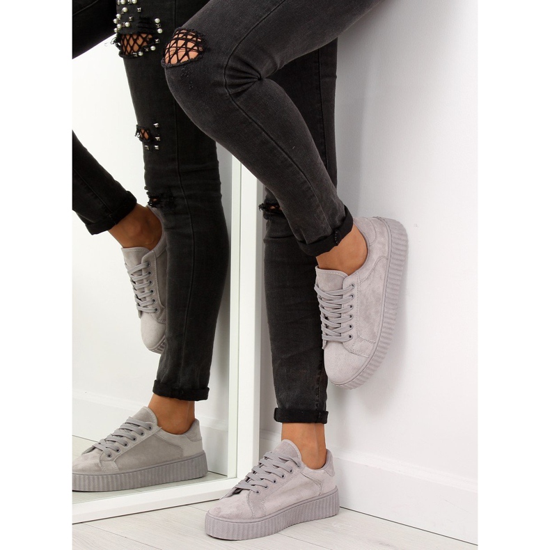 Trampki na wysokiej podeszwie szare AX03 Grey 1