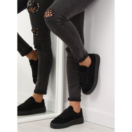 Trampki na wysokiej podeszwie czarne AX03 Black 1