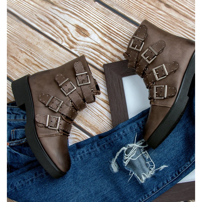 Corina Brązowe Botki Workery 2