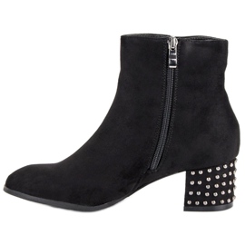 Filippo Eleganckie Zamszowe Botki czarne 1