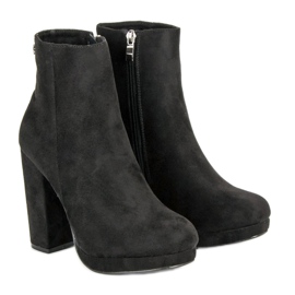 Small Swan Klasyczne botki na słupku czarne 1